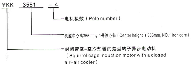 YKK系列(H355-1000)高压JR158-8三相异步电机西安泰富西玛电机型号说明